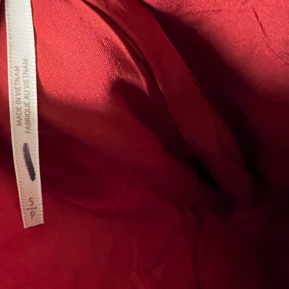 Free People Aries Red Floral Long Sleeve Open Back Mini Dress size Small - Picture 11 of 14